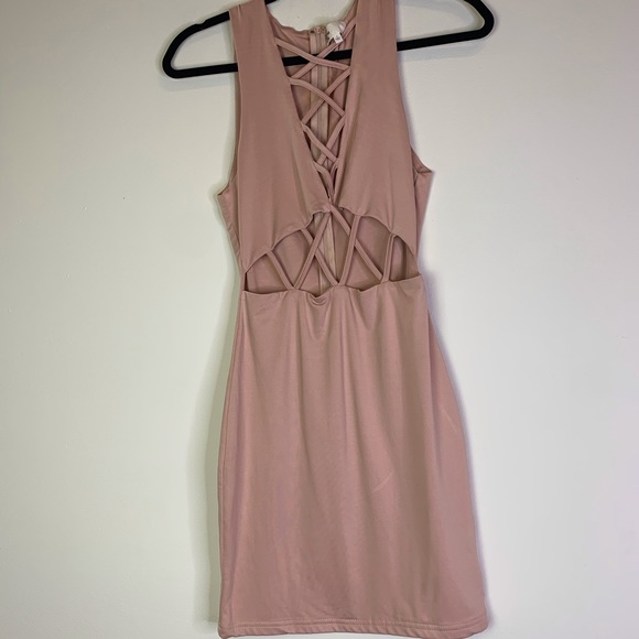 By the way Lauryn Lace Up Cut Out Dress NWOT - Picture 4 of 7